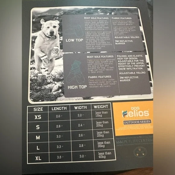 New In Package Large Outdoors Helios Dog Shoes - Picture 7 of 7